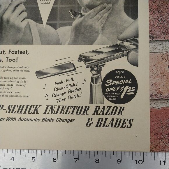 1950 Smiling Happy Men Shaving‎ with Schick Razors - Original Vtg PRINT AD - Picture 10 of 11